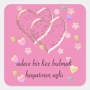 adece bir kez bulmak hayatının aşkı ,personalisier quadratischer aufkleber