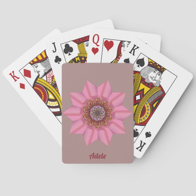~ ADEL ~ 3D Pink Star Design ~ Original Spielkarten (Rückseite)