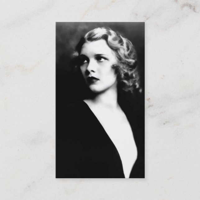 Adela, elegantes Vintages Schwarzweiss-Foto Visitenkarte (Vorderseite)