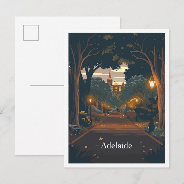 Adelaide Australia Art Vintage Travel Postkarte (Vorne/Hinten)