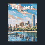 Adelaide Australia Reisen Art Vintag Postkarte<br><div class="desc">Adelaide Retro Vektor-Reise-Design. Adelaide ist das Tor zu weltberühmten Orten wie der Kangaroo Insel und den besten Weinregionen Australiens,  darunter das Barossatal,  das McLaren Vale und das Clare Valley.</div>