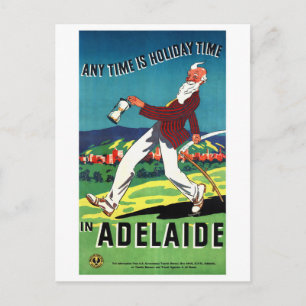 Adelaide Australia Vintage Travel Poster restaurie Postkarte