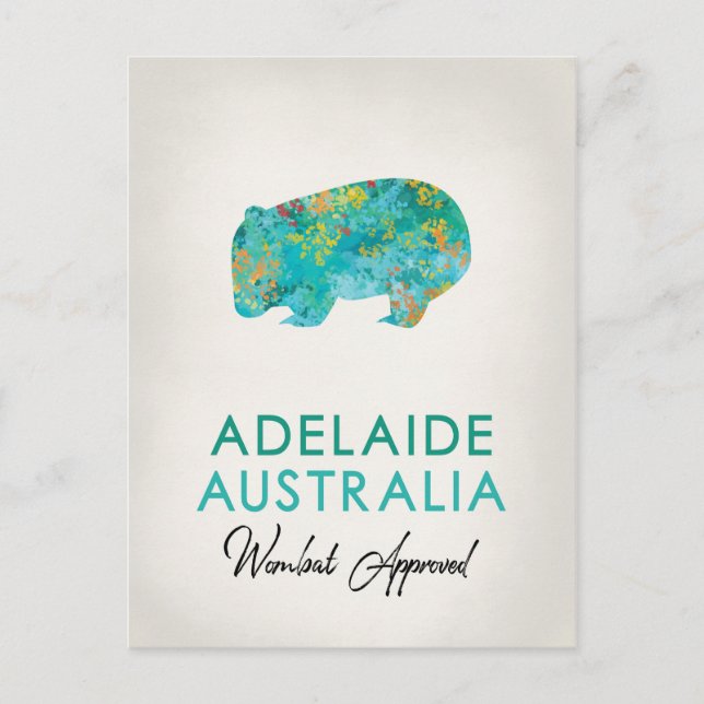 Adelaide Australia Wombat Postkarte (Vorderseite)