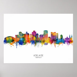 Adelaide Australien Skyline Poster