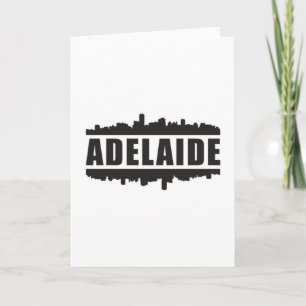 Adelaide Australien Skyline Stadtansicht Lustiges Karte