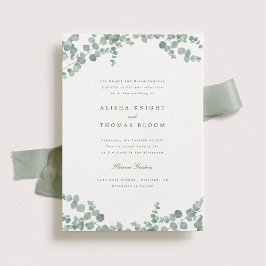 Adelaide Elegant Watercolor Eukalyptus Wedding Einladung