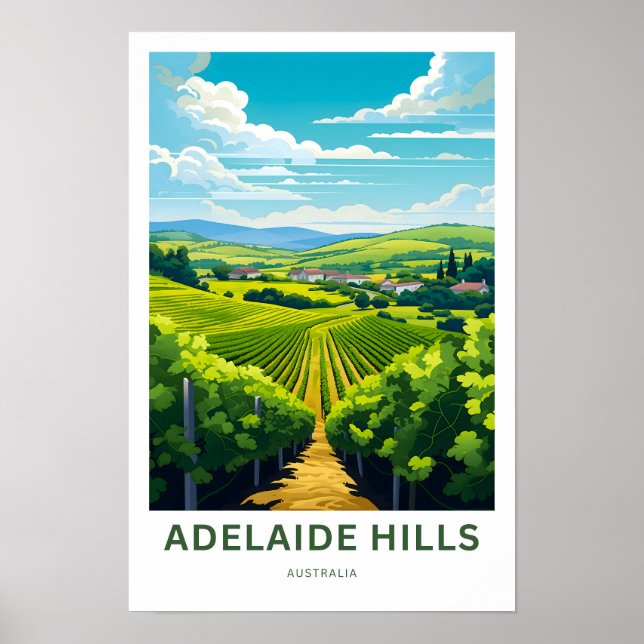 Adelaide Hills Australia Travel Print Poster (Vorne)