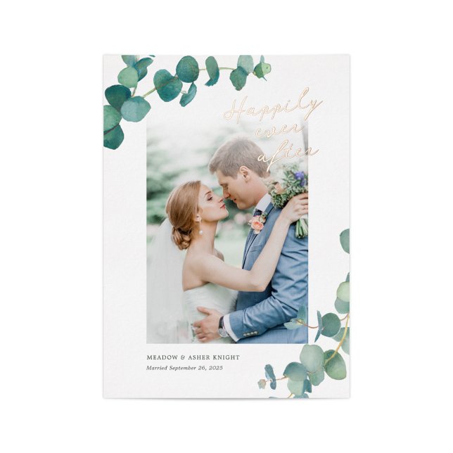 Adelaide Watercolor Greenery Wedding Announcement Folieneinladung (Von Creator hochgeladen)