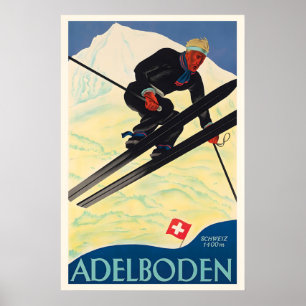 Adelboden Schweizer Schweiz Berner Skigebiet Winte Poster