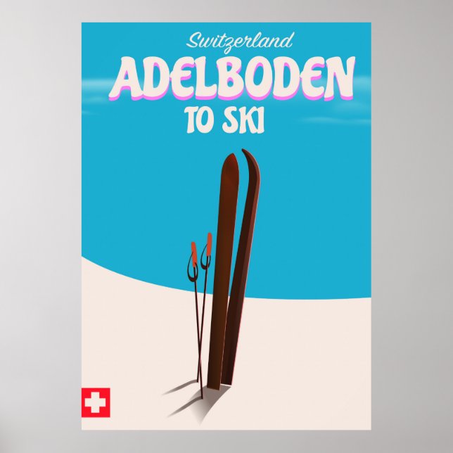 Adelboden Switzerland ski travel poster (Vorne)
