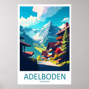 Adelboden Vintage Reiseposter Skigebiet Nationalpa Poster