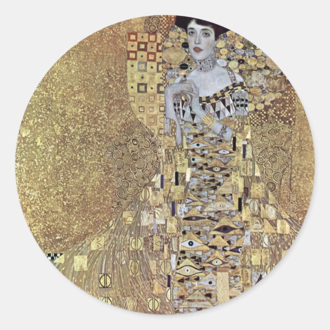 Adele Bloch-Bauer I Runder Aufkleber (Vorderseite)