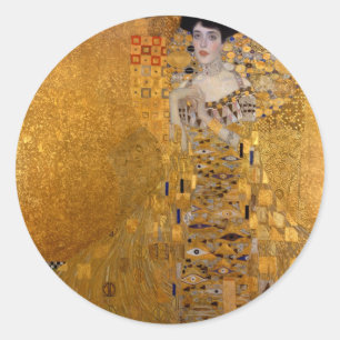 Adele, die Dame in Gold - Gustav Klimt Runder Aufkleber