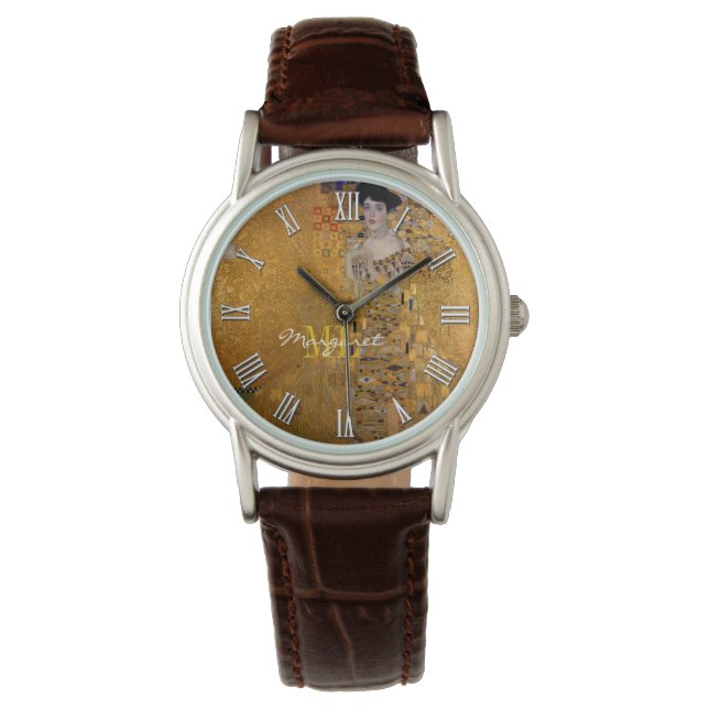 Adele, Lady in Gold von Gustav Klimt, Mit Monogram Armbanduhr (Vorderseite)