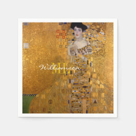 Adele, Lady in Gold von Gustav Klimt, Mit Monogram Serviette