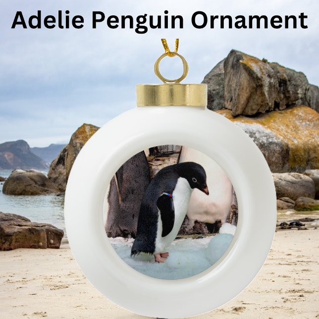 Adelie Penguin Keramik Kugel-Ornament (Von Creator hochgeladen)