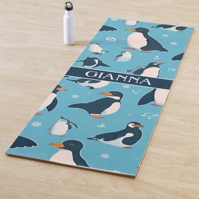 Adelie Penguin Pastel farbenfrohe Muster Yogamatte (Beispiel)