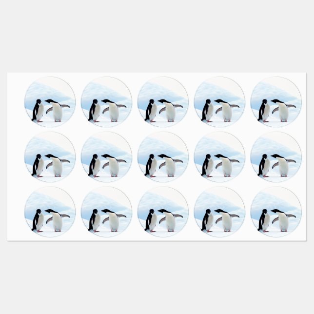 Adelie Penguins Etiketten (Blatt)