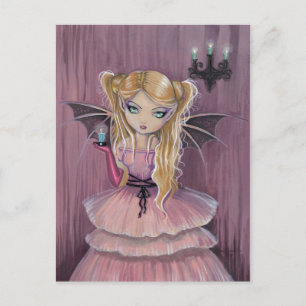 Adeline en rose gothique Vampire Fairy Carte posta