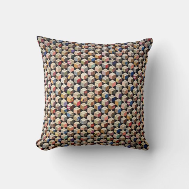 Adeline Harris Sears' Autograph Quilt Pillow-1800s Kissen (Vorderseite)