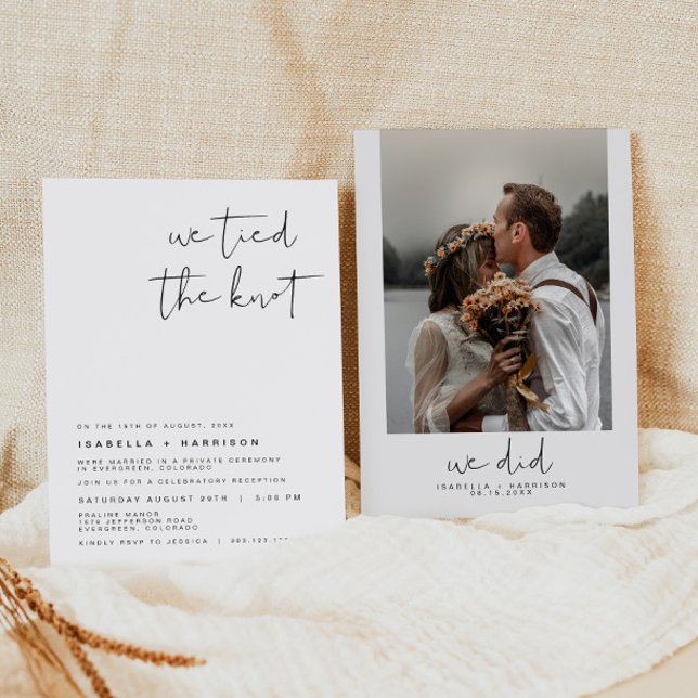 ADELLA Edgy Modern Minimalistisch Elopement Empfan Einladung (Von Creator hochgeladen)