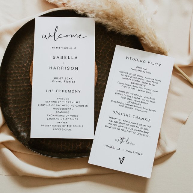 ADELLA Edgy Modernes Minimalistisches Hochzeitspro Menükarte (Von Creator hochgeladen)