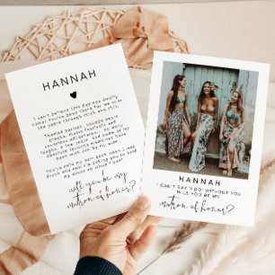 ADELLA Minimal Foto Matron of Honor Vorschlag Einladung