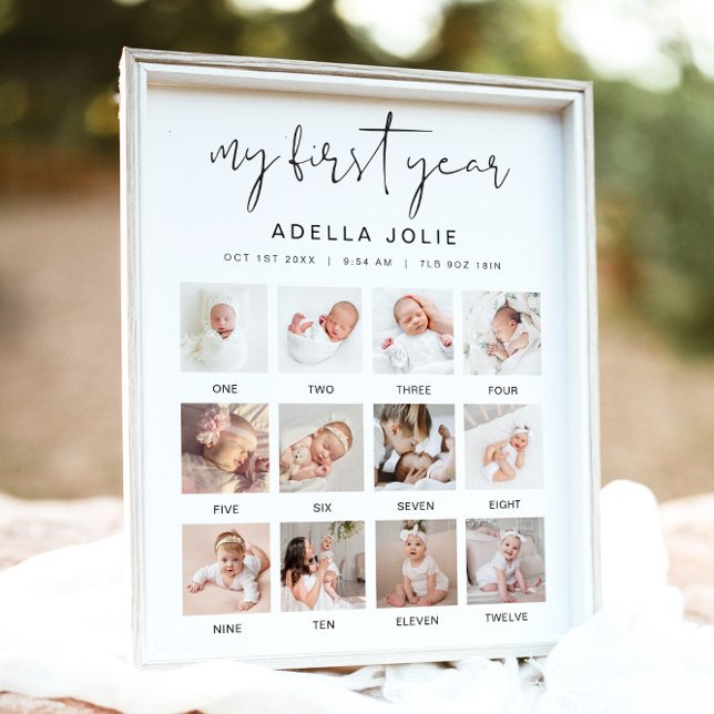 ADELLA Minimalistisch Boho Erstes Jahr Foto Meilen Poster (Von Creator hochgeladen)