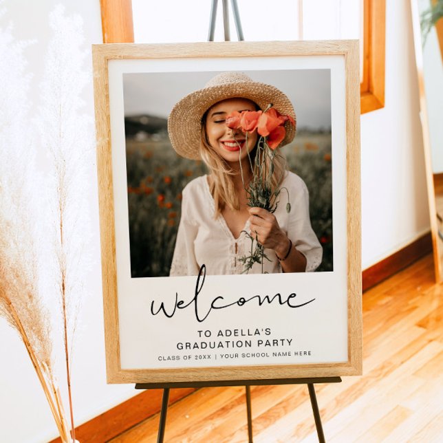 ADELLA Modern Minimalist Graduation Party Welcome Poster (Von Creator hochgeladen)