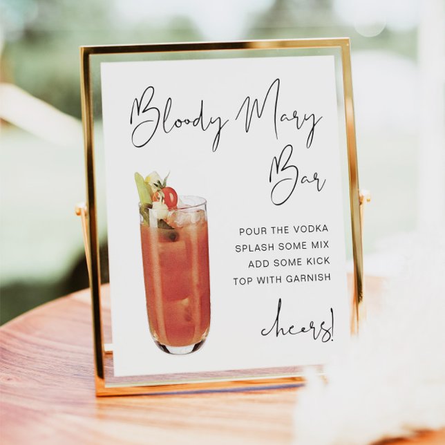 ADELLA Modern Minimalistisch Bloody Mary Bar Sign Poster (Von Creator hochgeladen)