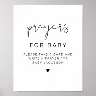 ADELLA Moderne Babyshower-Gebete für Baby-Schild Poster