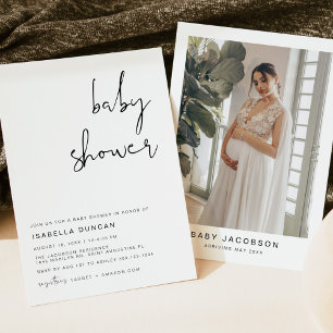 ADELLA Moderne Minimalistische Babydusche Einladun Einladung