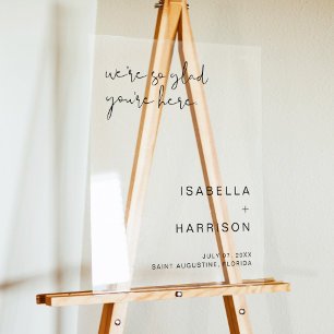 ADELLA Moderne Minimalistische Hochzeit Willkommen Acrylschild