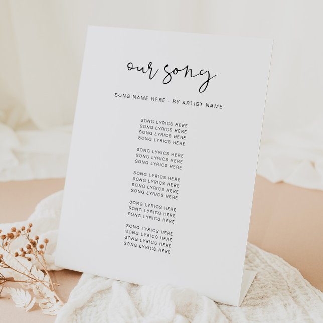 ADELLA Moderne Minimalistische Hochzeitssong-Texte Sockelschild (Von Creator hochgeladen)