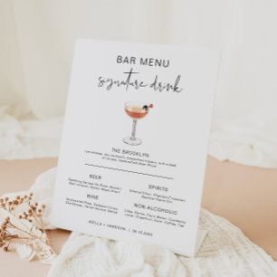 ADELLA Modernes Cocktail Signature Drink Bar Menu Sockelschild