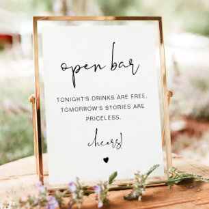 ADELLA Modernes Minimalistisches Funny Open Bar Si Poster