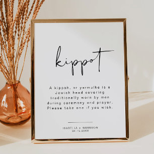 ADELLA Modernes Minimalistisches Kippot Kippah Wed Poster