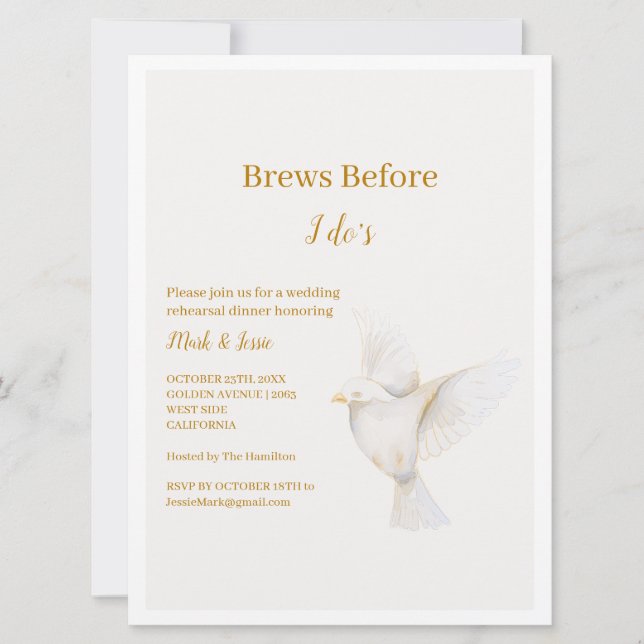 ADELLE Simple Dusk Blue Couple Wedding Einladung (Vorderseite)