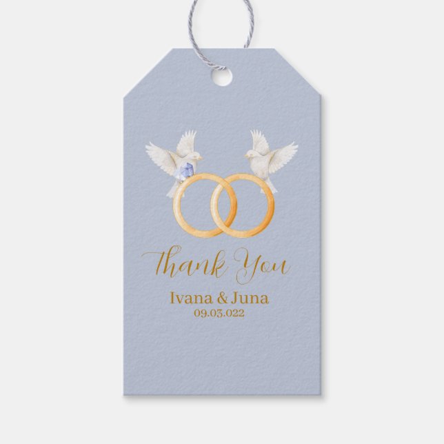ADELLE Simple Dusk Blue Couple Wedding Geschenkanhänger (Vorderseite)