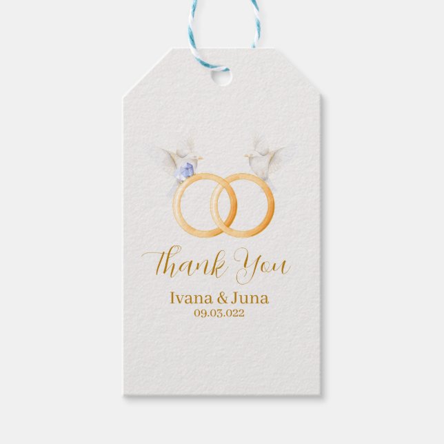ADELLE Simple Dusk Blue Couple Wedding Geschenkanhänger (Vorderseite)