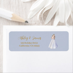 ADELLE Simple Dusk Blue Couple Wedding Label