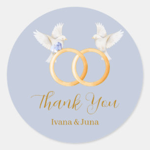 ADELLE Simple Dusk Blue Couple Wedding Label Runder Aufkleber