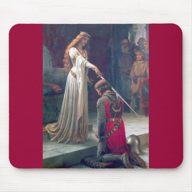 Adelnde antike Malerei des Ritters Damenkönigin Mousepad (Vorne)