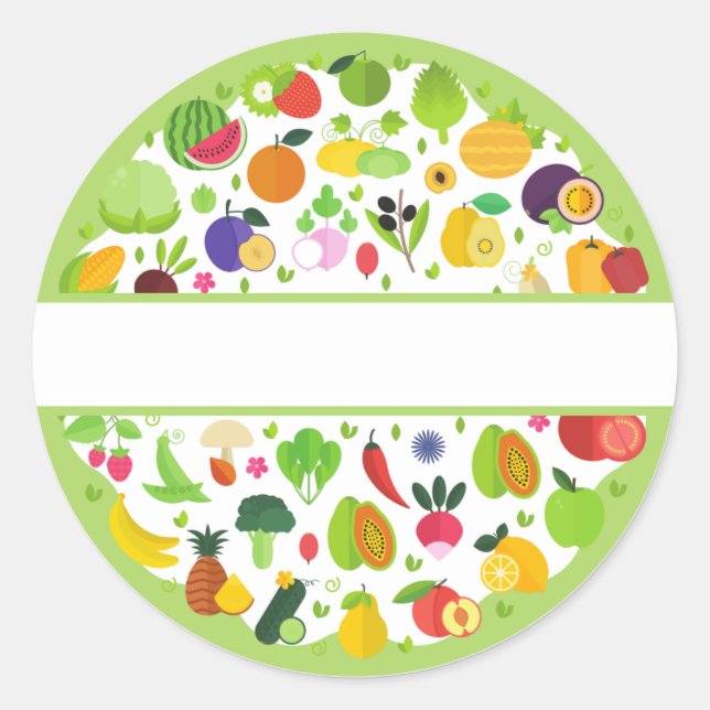 Adesivo "Alimentação Saudável" para personalizar Runder Aufkleber (Vorderseite)