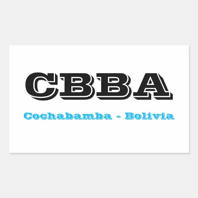 Adesivo CBBA Cochabamba Bolivia Rechteckiger Aufkleber (Vorderseite)
