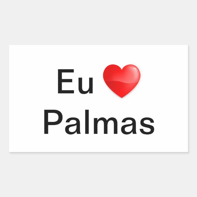 Adesivo eu amo Palmas Rechteckiger Aufkleber (Vorderseite)