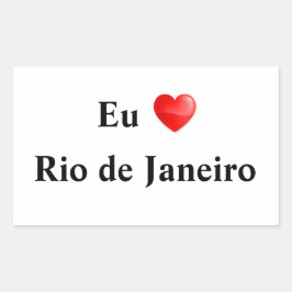Adesivo eu amo Rio de Janeiro Rechteckiger Aufkleber