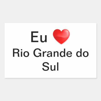 Adesivo eu amo Rio Grande do Sul Rechteckiger Aufkleber