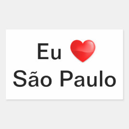 Adesivo eu amo São Paulo Rechteckiger Aufkleber