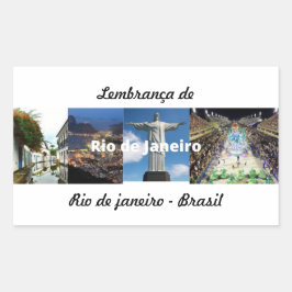 Adesivo lembrança de Rio de Janeiro Rechteckiger Aufkleber
